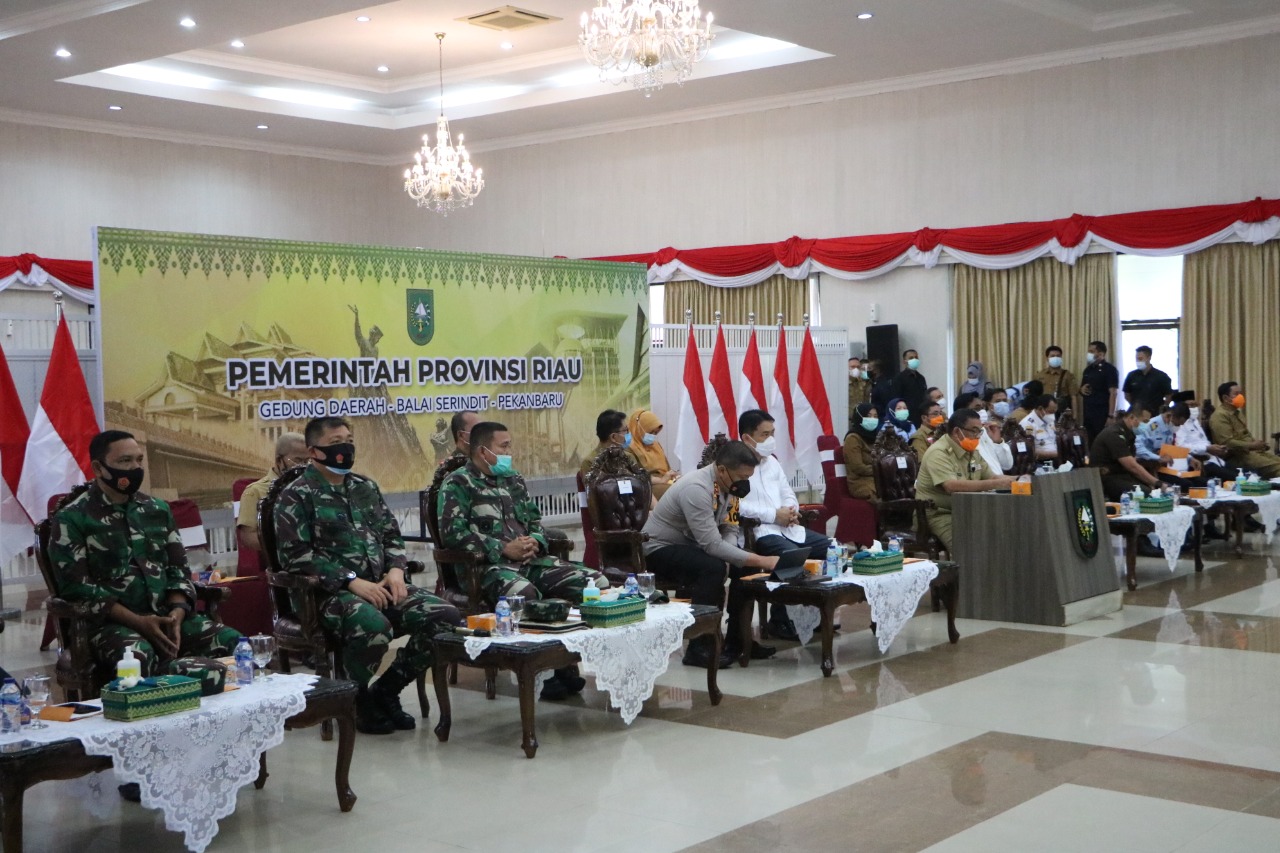 Danlanud RSN Hadiri Rakor Pelaksanaan Tugas dan Fungsi Instansi Vertikal Se-Provinsi Riau Tahun 2020