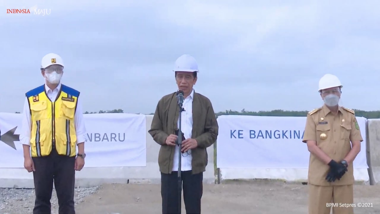 Presiden RI Bersama Gubernur Riau, Tinjau Progres Pembangunan Jalan Tol Pekanbaru - Bangkinang