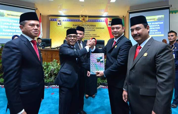 Bupati Kampar: 45 Anggota DPRD Kabupaten Kampar Periode 2019-2024 Dilantik, Semoga Bisa Menjaga Amanah Rakyat