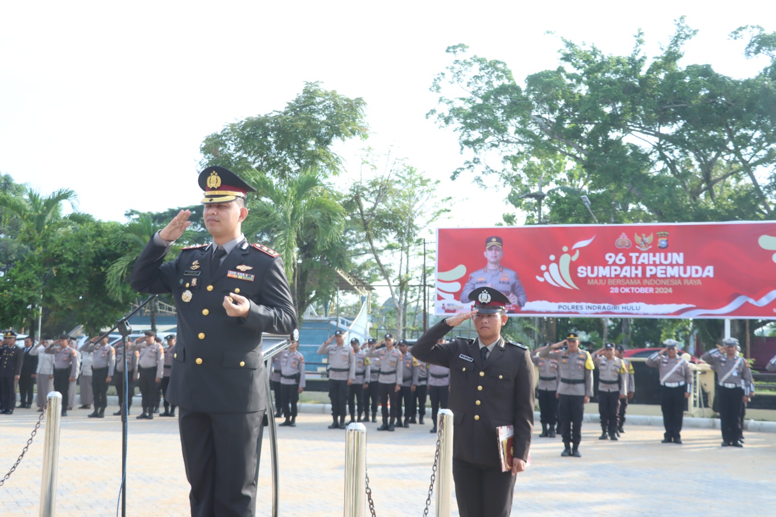 Upacara Peringatan Hari Sumpah Pemuda Ke-96, Kapolres INHU AKBP Fahrian: Pemuda Harus Jadi Garda Terdepan Melawan Hoax