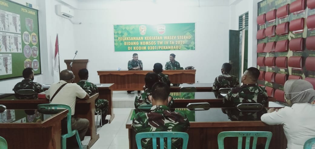 Kodim 0301/PBR Terima Kunjungan Rombongan Wasev Sterad Dalam Rangka Program Komsos Triwulan IV Tahun 2020