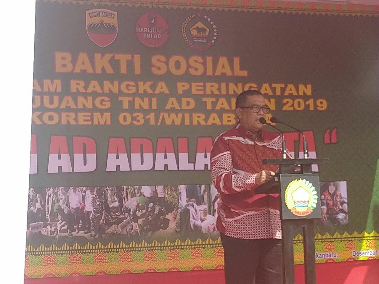 Dalam Memperingati Hari Juang TNI AD Tahun 2019 Wilayah Korem 031/WB, Dilaksanakan Kegiatan Bhakti Sosial Bersama Masyarakat