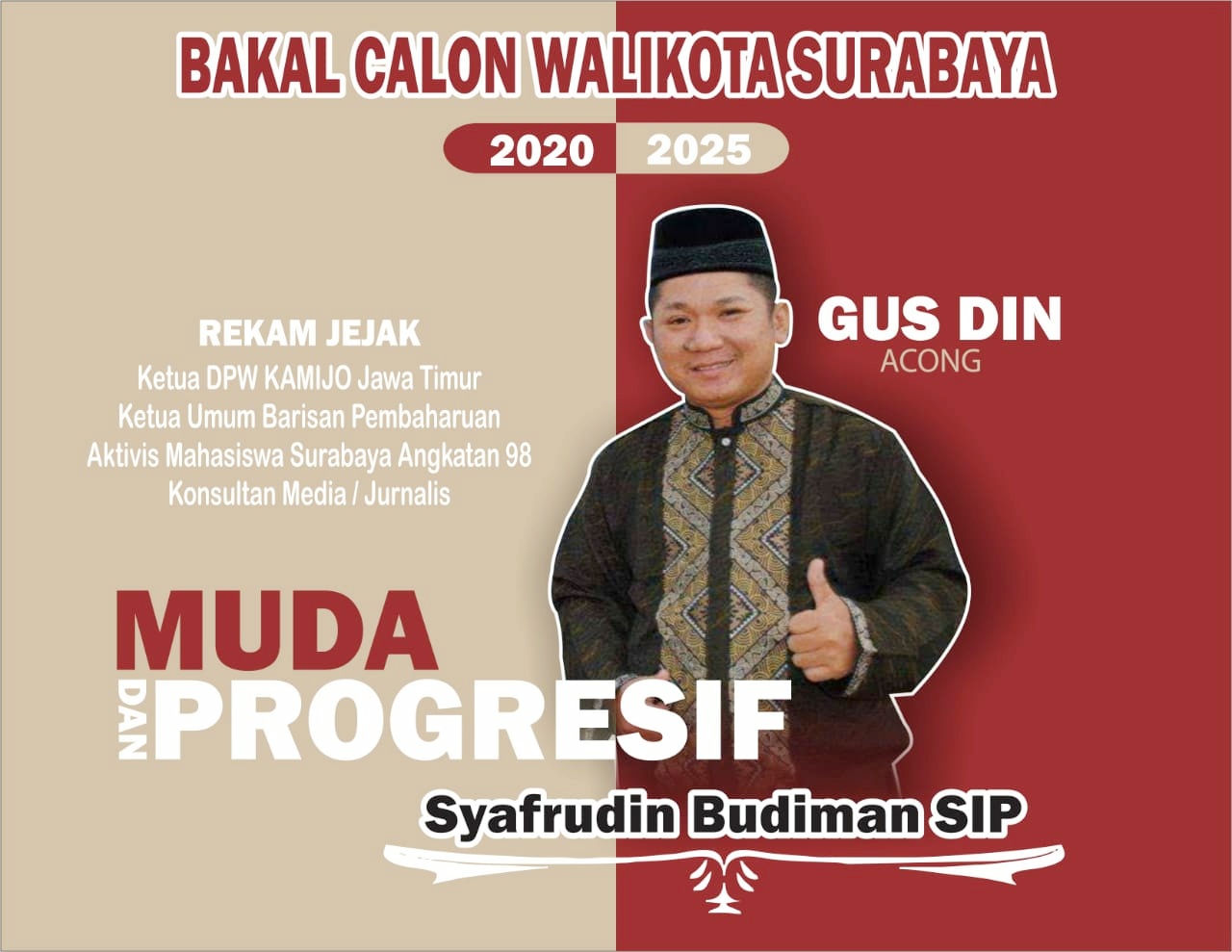 Pilkada Surabaya, Gus Din Ketua Relawan KAMIJO Nyatakan Siap Maju