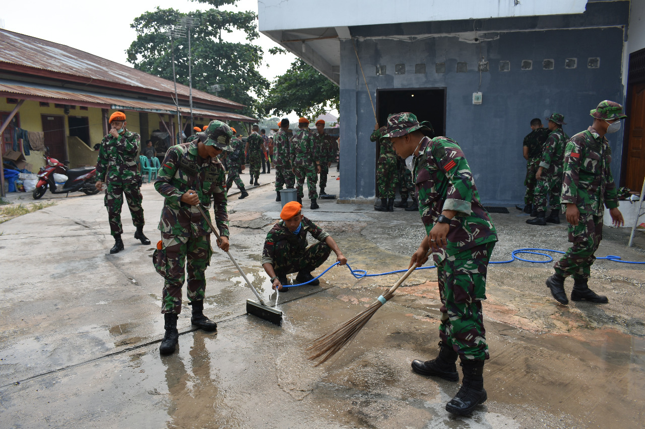 Yonko 462 Paskhas Karya Bakti Dalam Rangka HUT TNI Ke 74