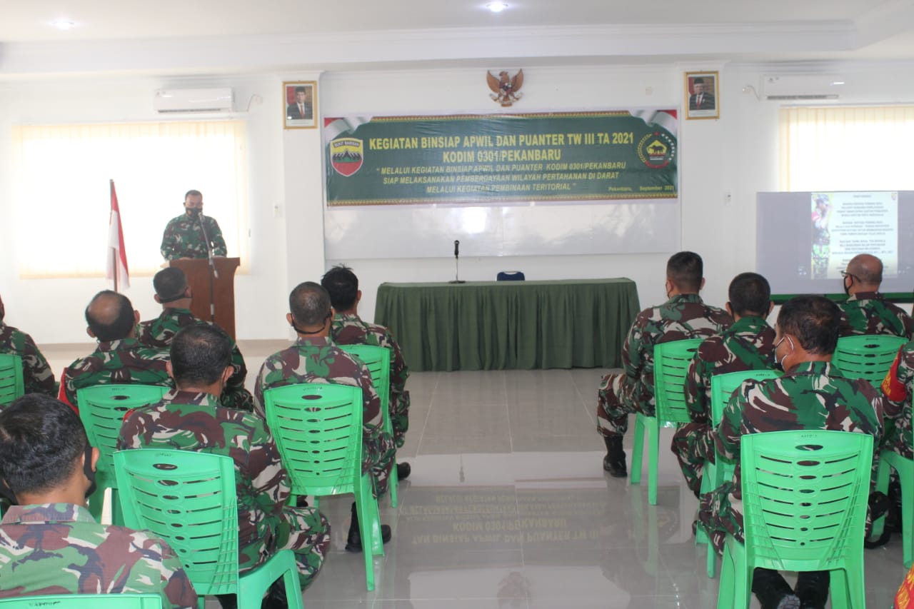 Tingkatkan Profesionalisme Prajurit, Kodim 0301/PBR Gelar Kegiatan Binsiap Apwil Dan Puanter