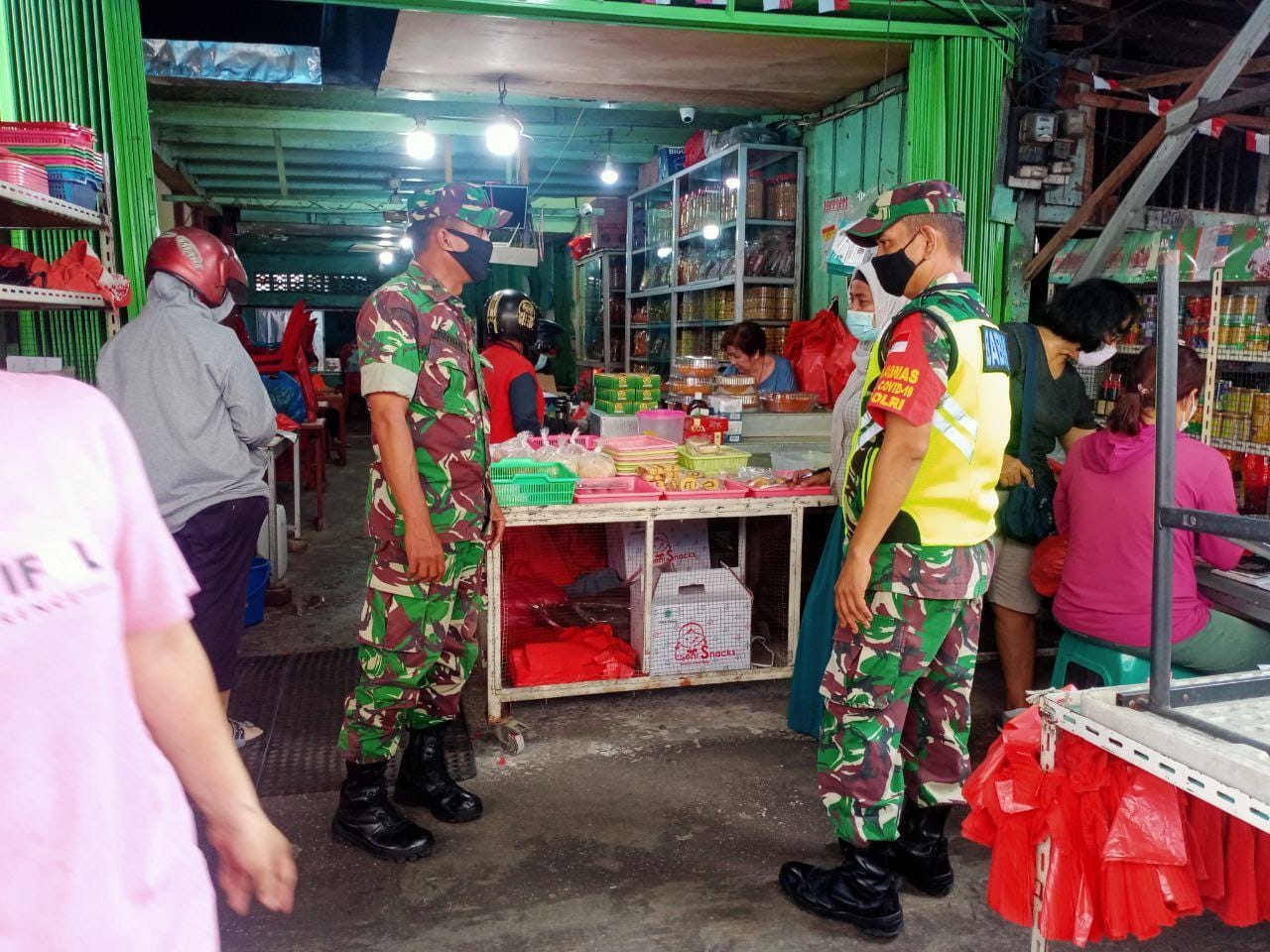 Kodim 0301/PBR Fokuskan Penegakan Disiplin Prokes di Pasar Tradisional