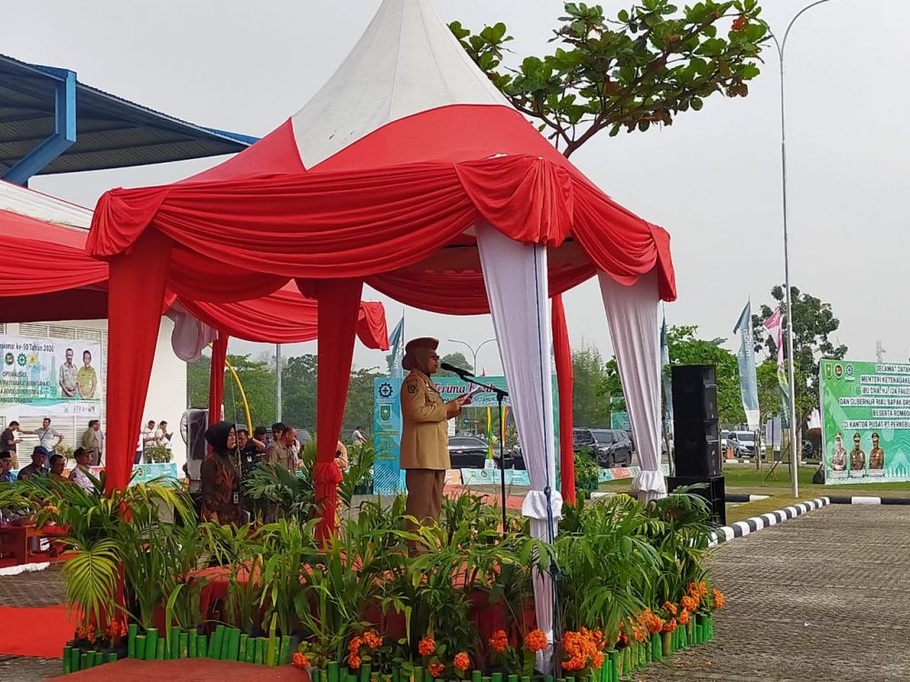 Menteri Ketenagakerjaan Pimpin Langsung Upacara Bulan K3 Nasional Tahun 2020 di PTPN V Pekanbaru
