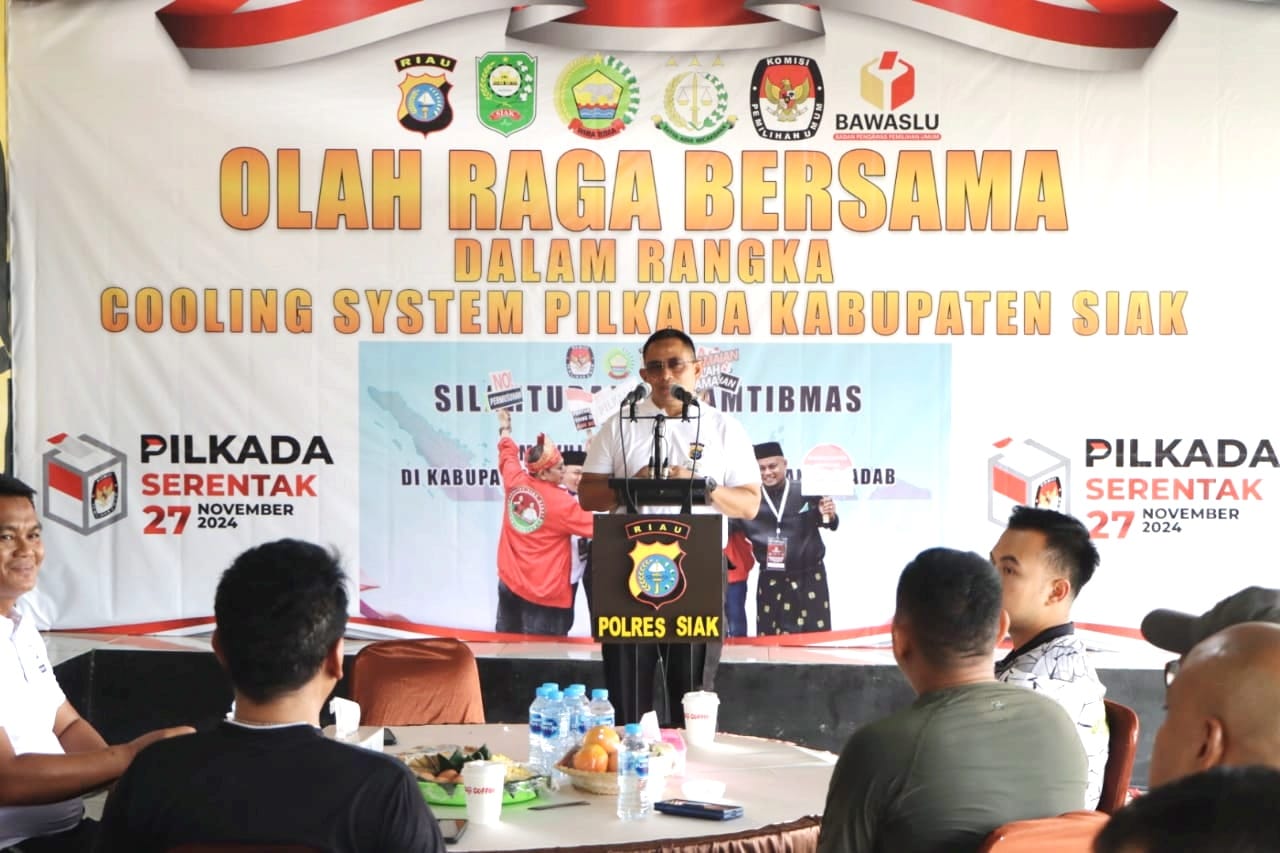 Menuju Pilkada Damai, Kapolres Siak Ajak Semua Paslon Bupati - Wakil Bupati Siak Olahraga Bersama