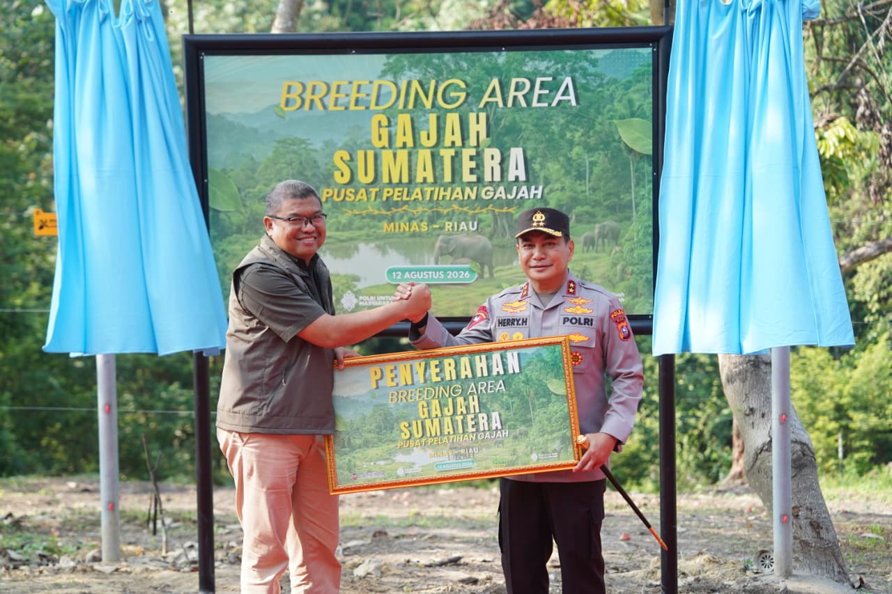 Kapolda Riau Resmikan Breeding Area Gajah Sumatera di PLG Minas, Perkuat Komitmen Jaga Kelestarian Satwa Dan Hutan