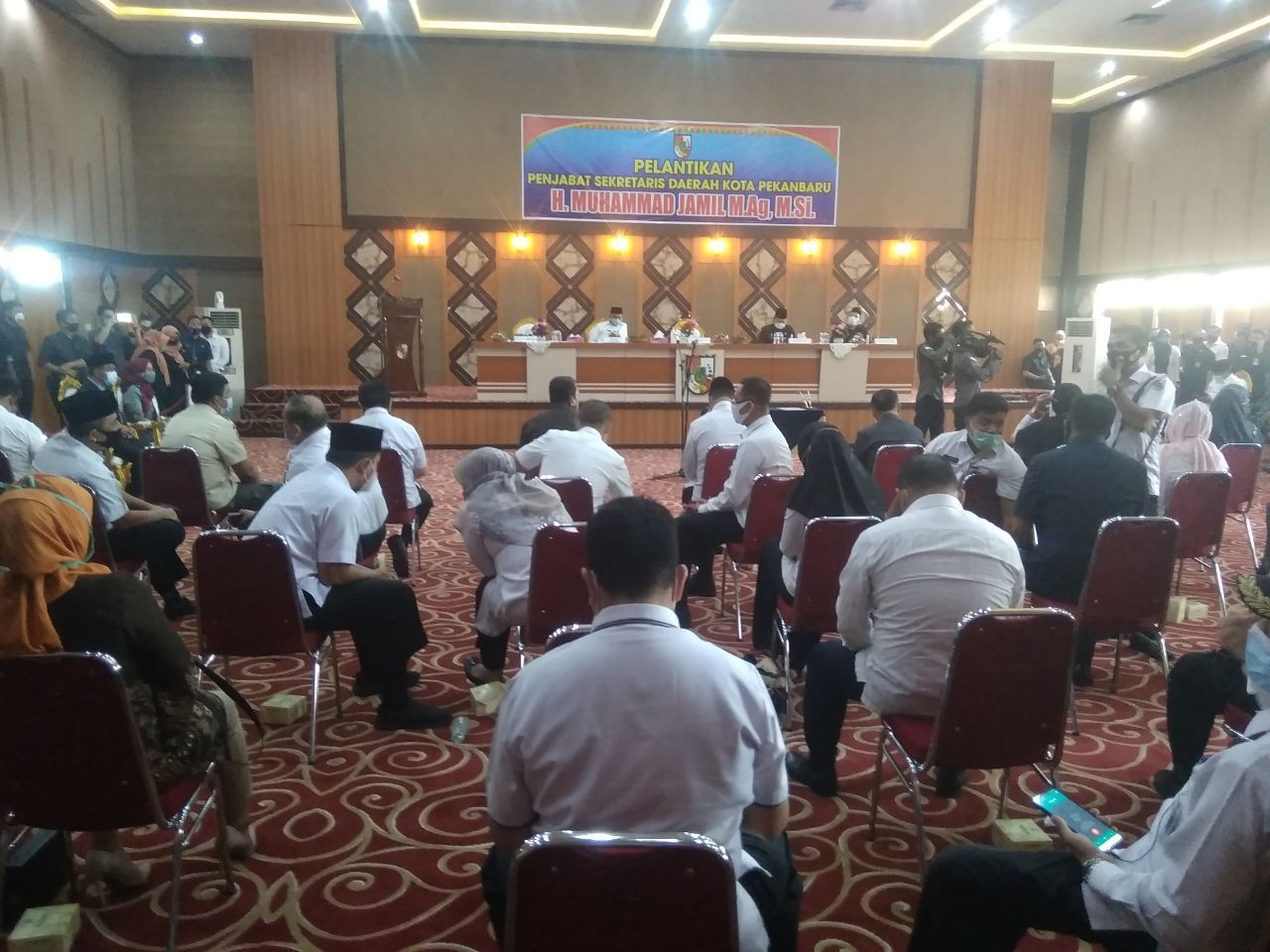 Dandim 0301/PBR Menghadiri Acara Pelantikan Pejabat Sekretaris Daerah Kota Pekanbaru