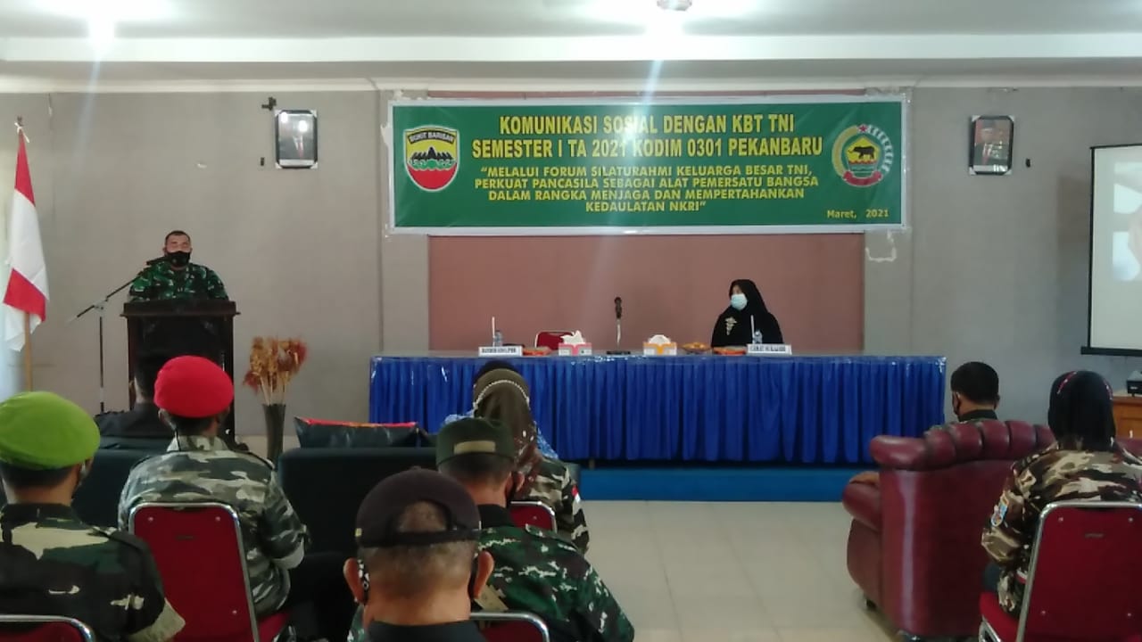 Kodim 0301/PBR Laksanakan Kegiatan Komunikasi Sosial Dengan KBT TNI Semester I TA 2021