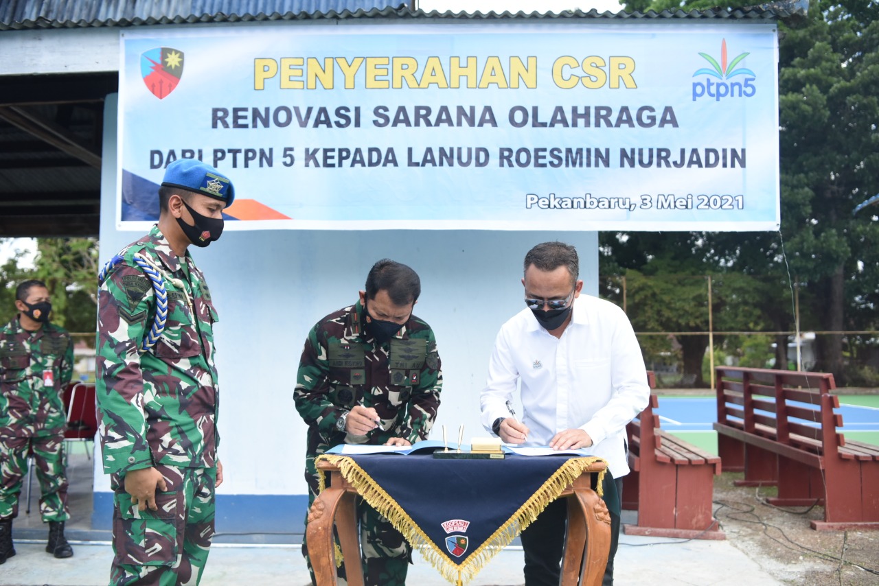 Danlanud RSN Apresiasi, PTPN V Renovasi Sarana Olahraga