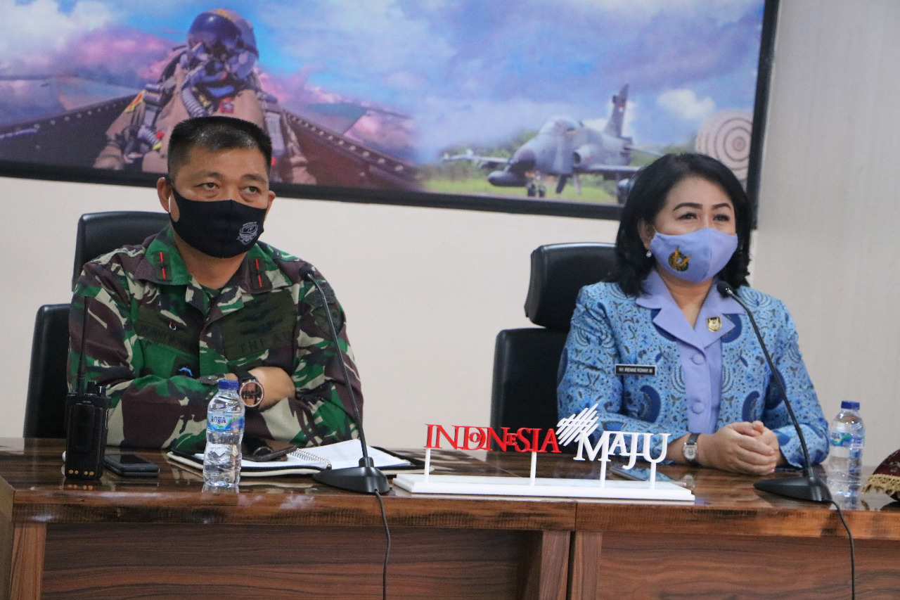 Danlanud RSN Hadiri Vidcon Kasau Bersama Wara Dan Tenaga Kesehatan