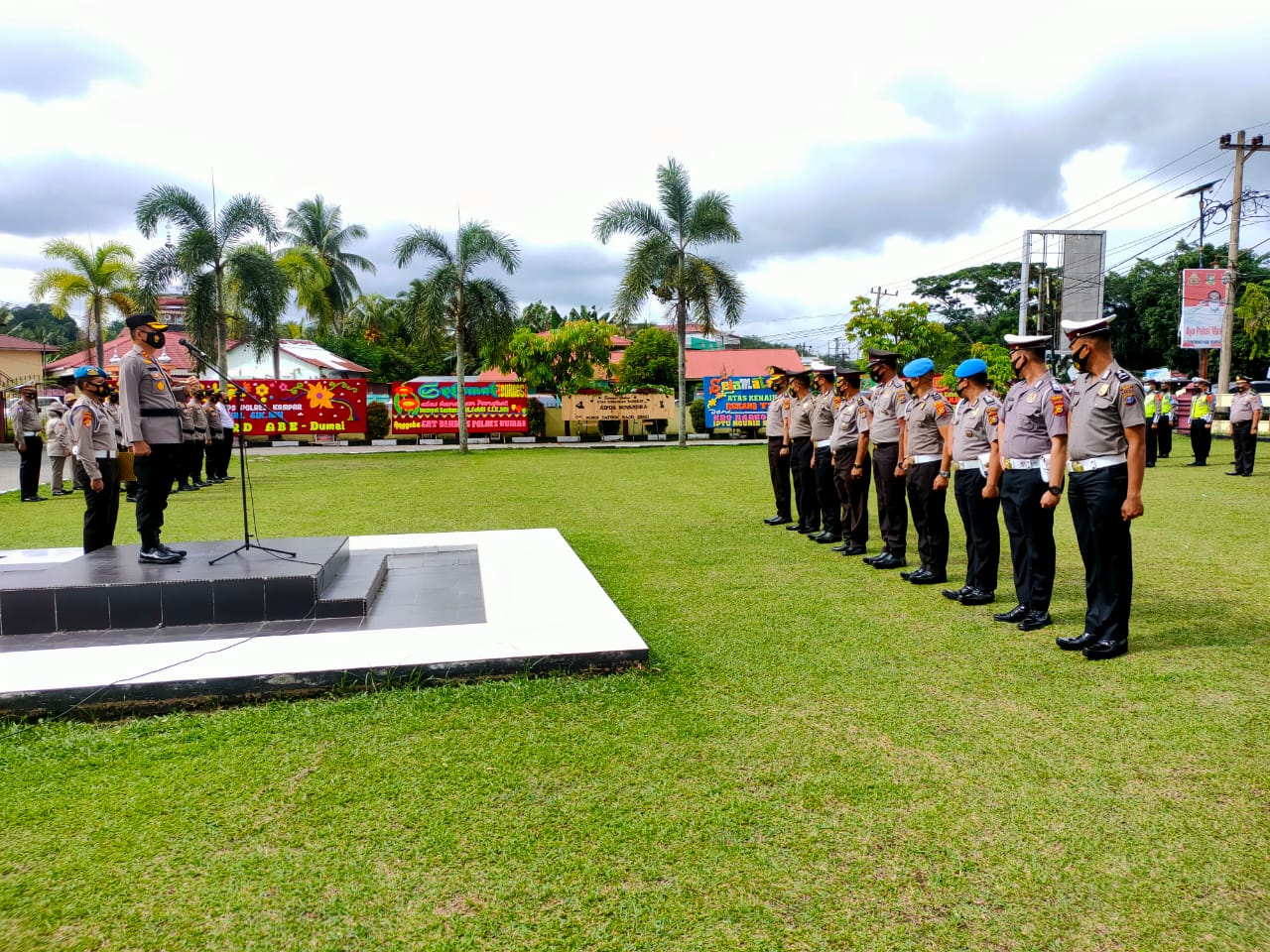 Kapolres Kampar Pimpin Upacara Kenaikan Pangkat 91 Personel Periode 1 Januari 2021