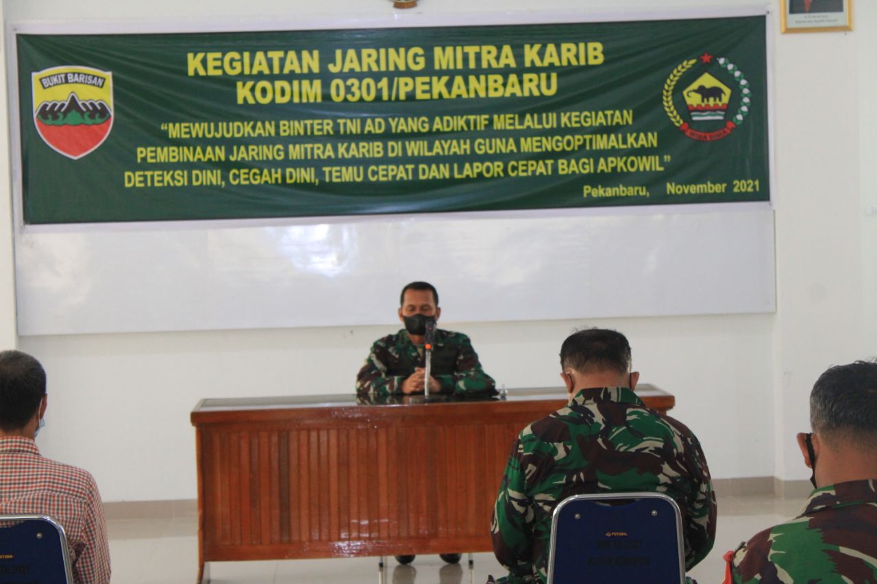 Kodim 0301/PBR Laksanakan Kegiatan Pembinaan Jaring Mitra Karib TA 2021