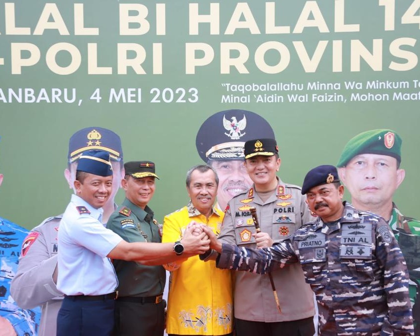 Gubernur Riau Apresiasi Halal Bihalal Di Polda Riau, Meningkatkan Semangat Kebersamaan Serta Sinergitas Pemprov dan TNI-Polri