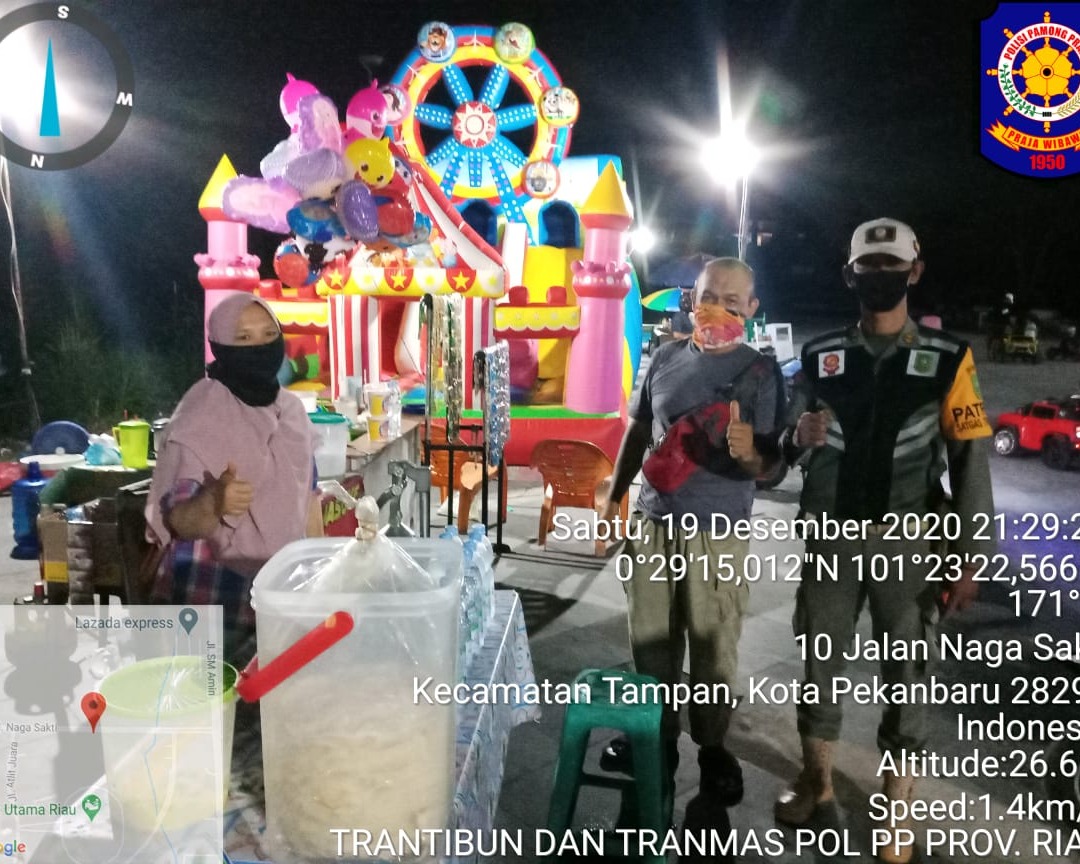 Wujudkan Prokes Covid-19, Satpol PP Provinsi Riau Gelar Patroli Trantibum dan Tranmas di Objek Keramaian Kota Pekanbaru