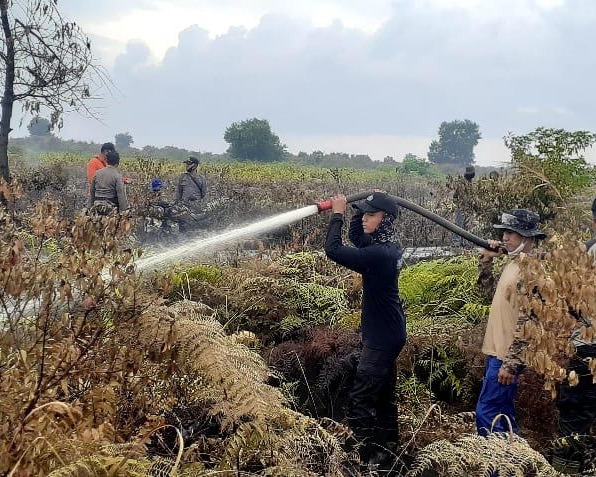 Api Berhasil Dipadamkan Petugas Gabungan Dilapangan, Polisi Lidik Pelaku Pembakaran