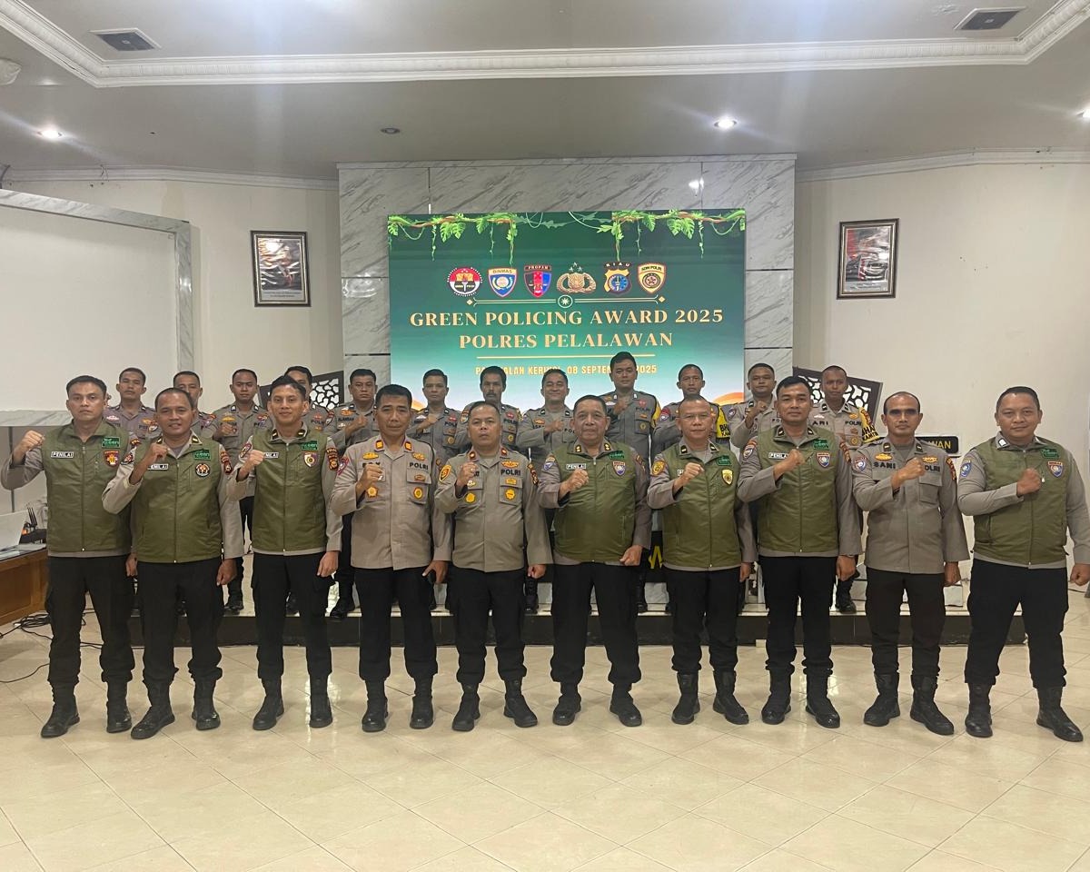 Tim Polda Riau Lakukan Penilaian Green Policing Terhadap Bhabinkamtibmas Polres Pelalawan