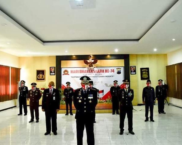 Peringati Hari Bhayangkara Ke-74, Polres Kendal Laksanakan Upacara Secara Virtual, Tema: 