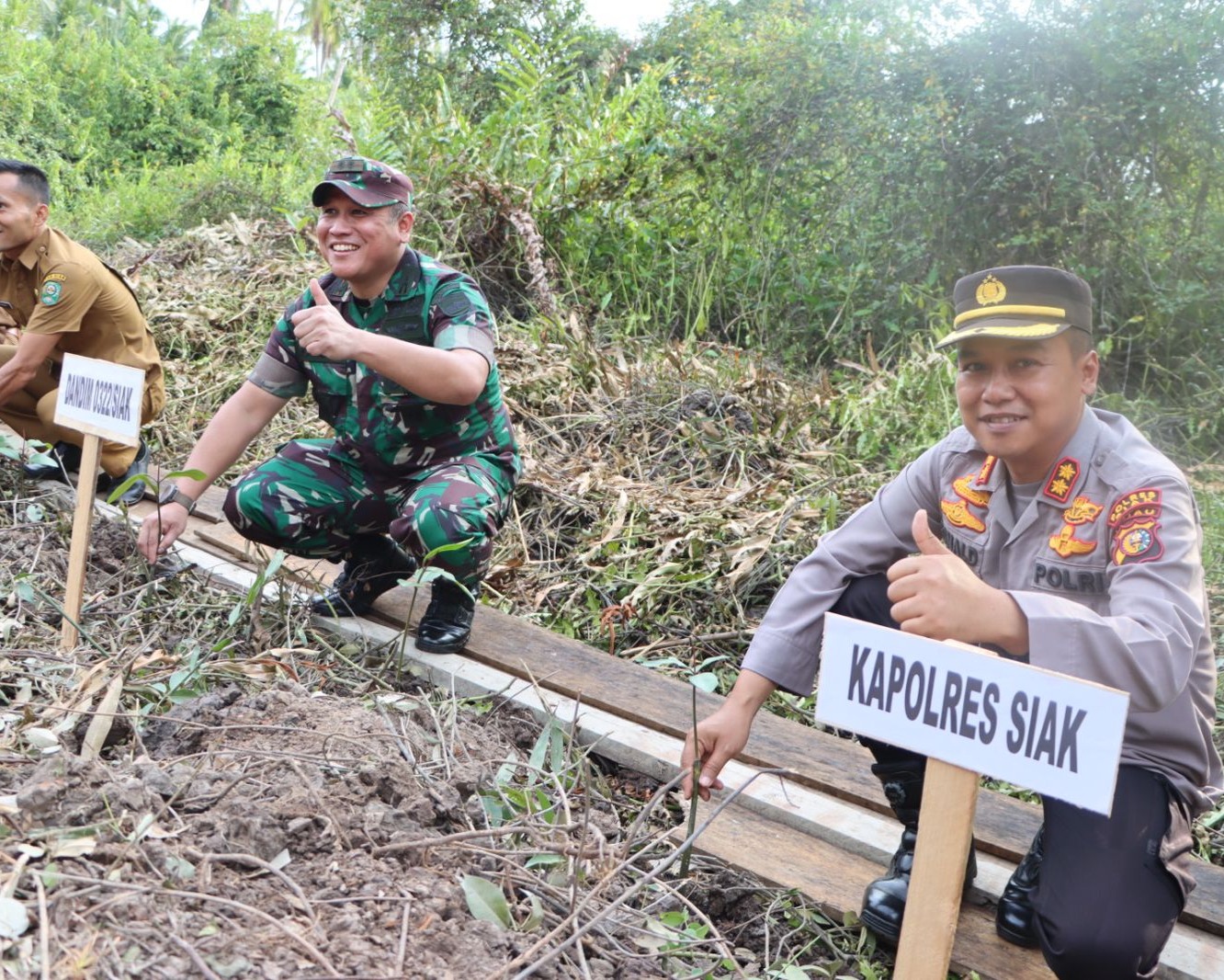 Polres Siak Bersinergi Dengan Kodim 0322/Siak Sukseskan Puncak Penanaman Mangrove Nasional Secara Serentak, 'Mangrove For Better Life'