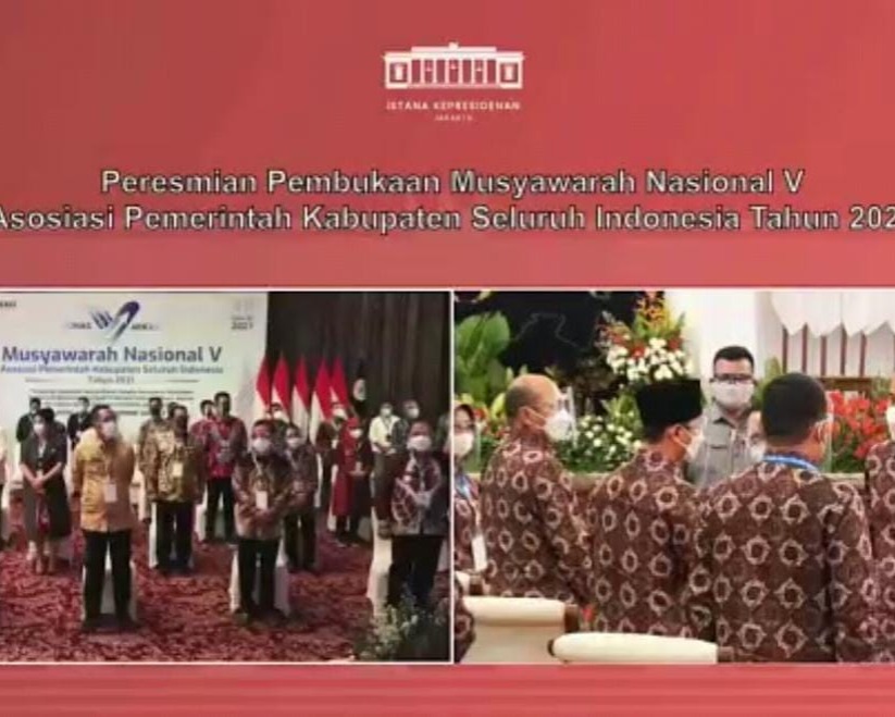 Bupati Taput Tatap Muka Langsung Dengan Presiden Jokowi di Istana Negara Pada Munas V APKASI Tahun 2021