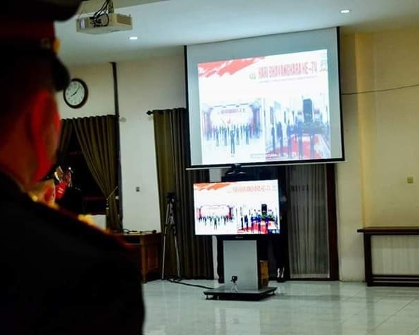 Peringati Hari Bhayangkara Ke-74, Polres Kendal Laksanakan Upacara Secara Virtual, Tema: 
