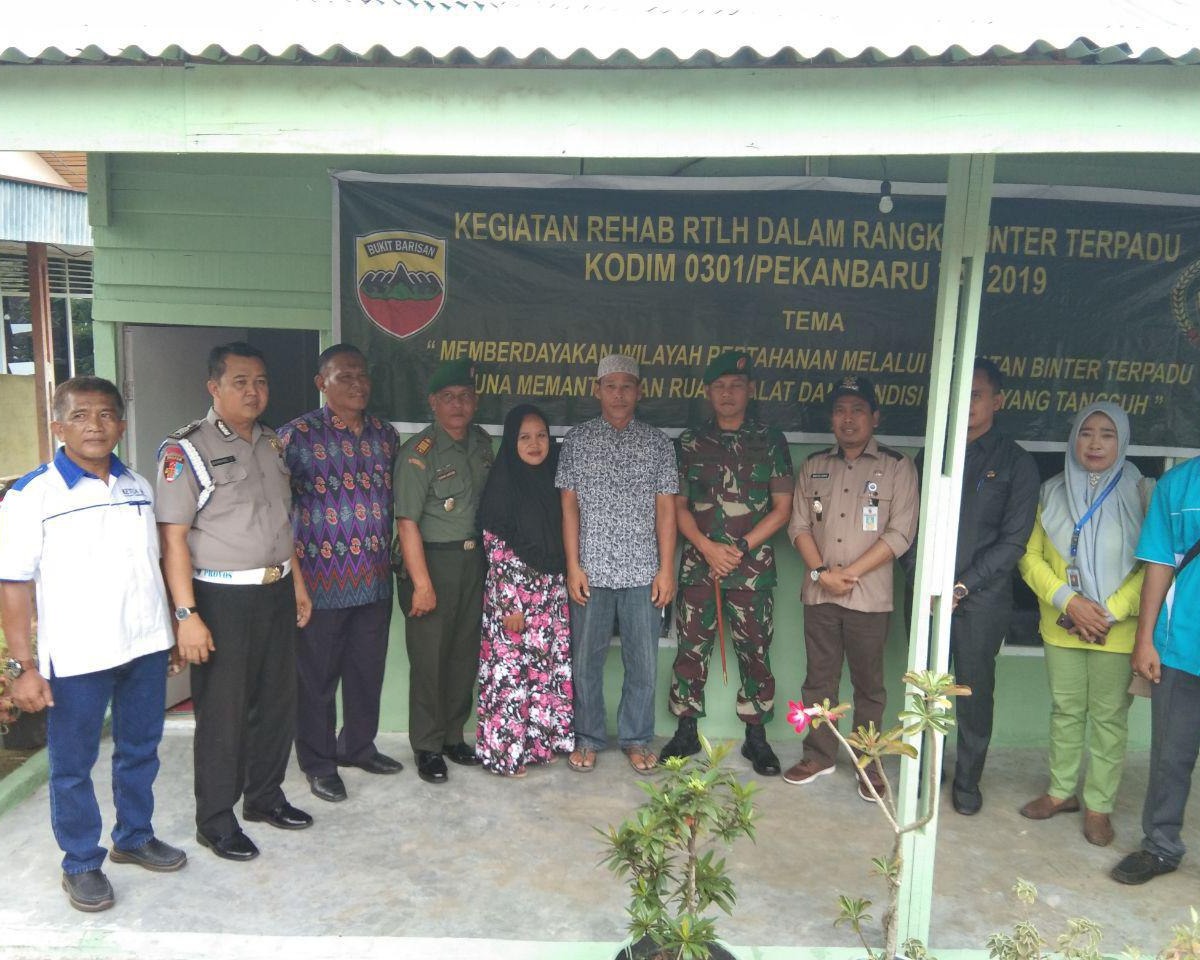 Dandim 0301/Pekanbaru Peduli Terhadap Masyarakat Dengan Program Bedah Rumah Tinggal Layak Huni