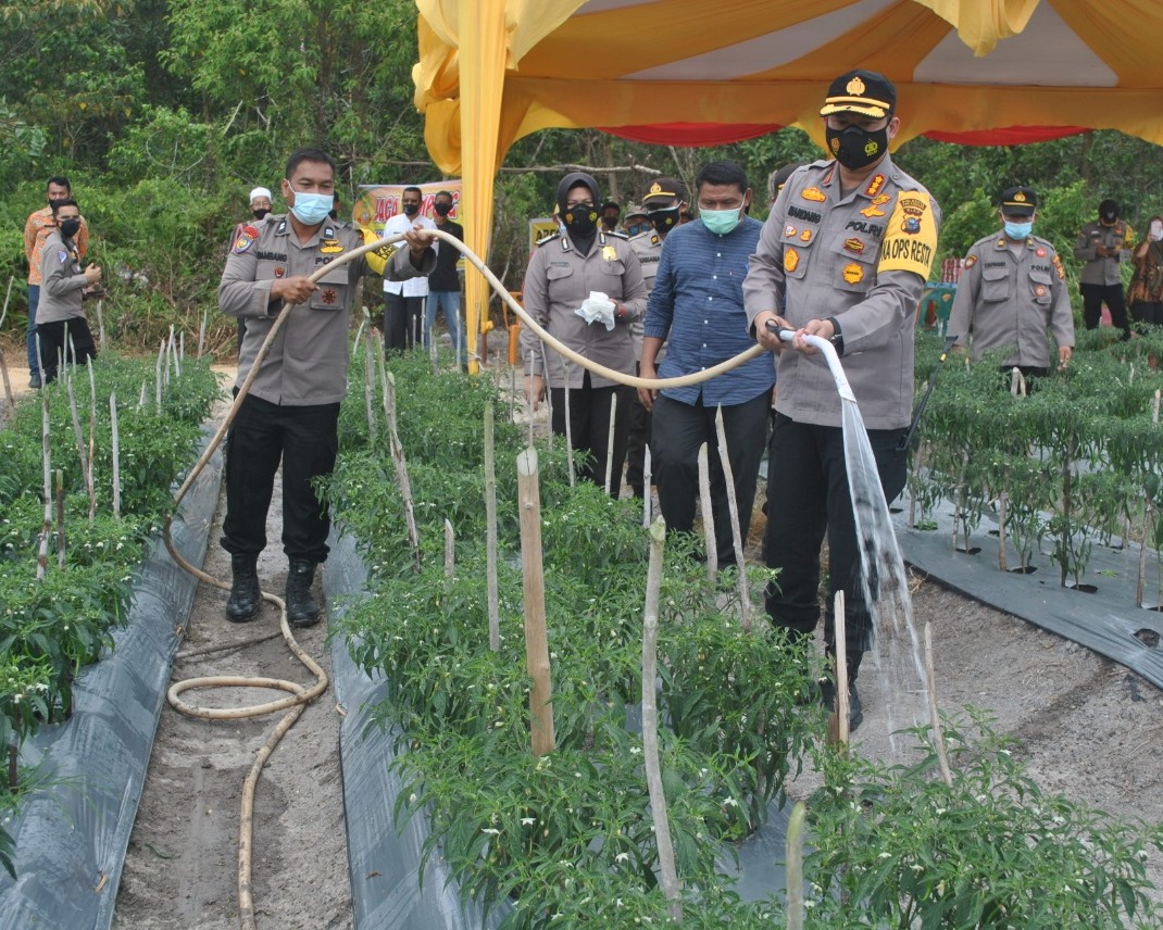 Kapolresta Pekanbaru Sambangi Kampung Tangguh di Kelurahan Tebing Tinggi Okura