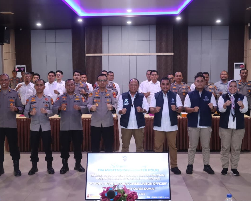 Polres Dumai Terima Asistensi dari Divhubinter Polri Dalam Penanggulangan Kejahatan Transnasional