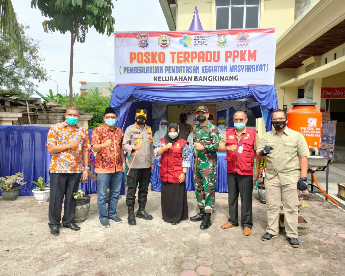 Forkopimda Kampar Tinjau Posko Terpadu PPKM Kelurahan Bangkinang Kecamatan Bangkinang Kota