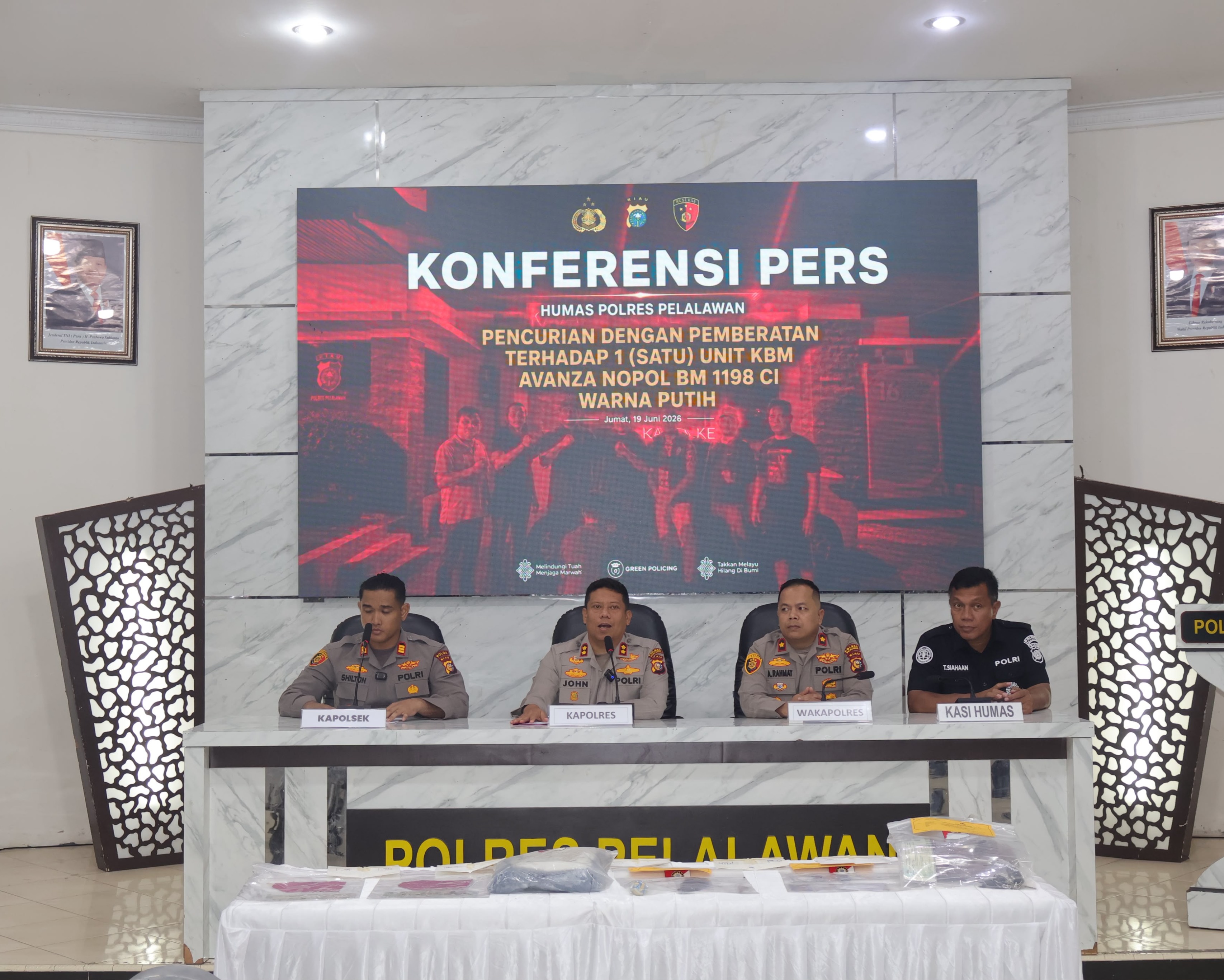 Polres Pelalawan Gelar Konferensi Pers Tentang Curanmor Di Wilayah Polsek Ukui