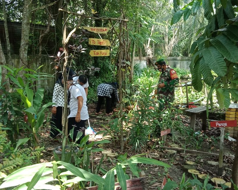 Babinsa Kodim 0301/PBR Ajak Warga Manfaatkan Lahan Kosong Jadi Apotik Hidup