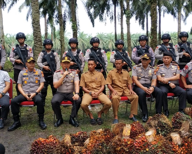 Kapolda Riau Gelar Konferensi Pers Tentang Ungkap Kasus Tindak Pidana Pencurian TBS di Kawasan Perkebunan Sawit