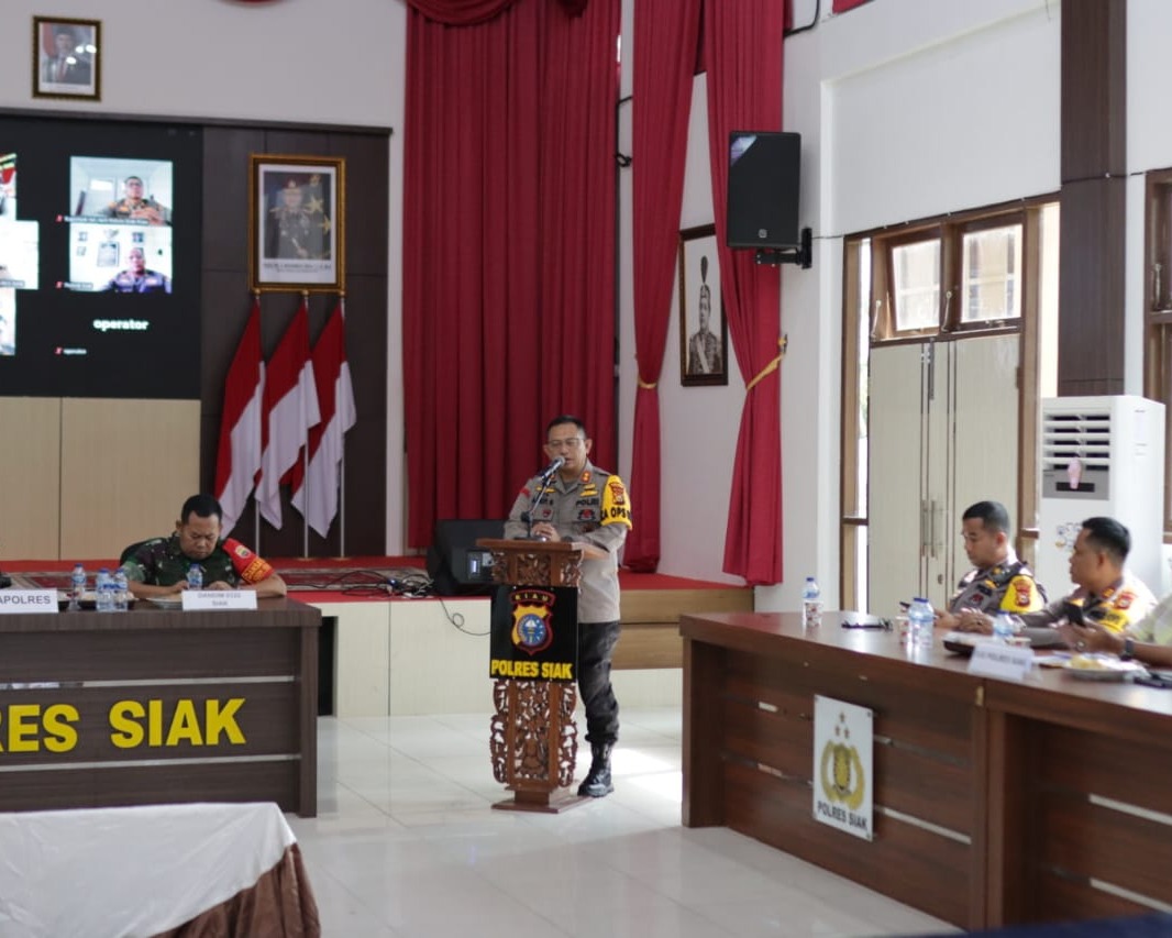 Polres Siak Gelar Rakor Lintas Sektoral Pengamanan Rapat Terbuka Pilkada Serentak dan Distribusi Logistik di Kabupaten Siak