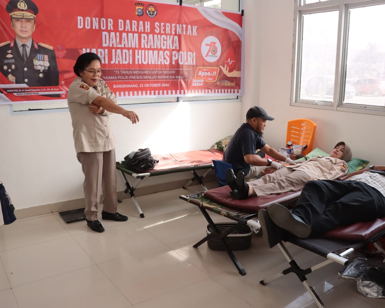 Polres Kampar Lakukan Bansos Donor Darah Dalam Rangka Hari Jadi Humas Polri Ke-73