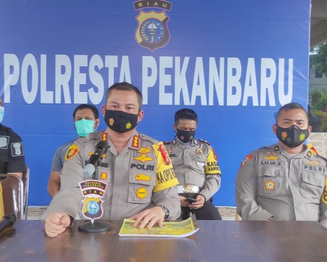 Gelar Konferensi Pers, Kapolresta Pekanbaru Paparkan Tren Kasus Menonjol Tahun 2020, Kasus Curanmor Tertinggi, Curat dan Narkotika Dominan
