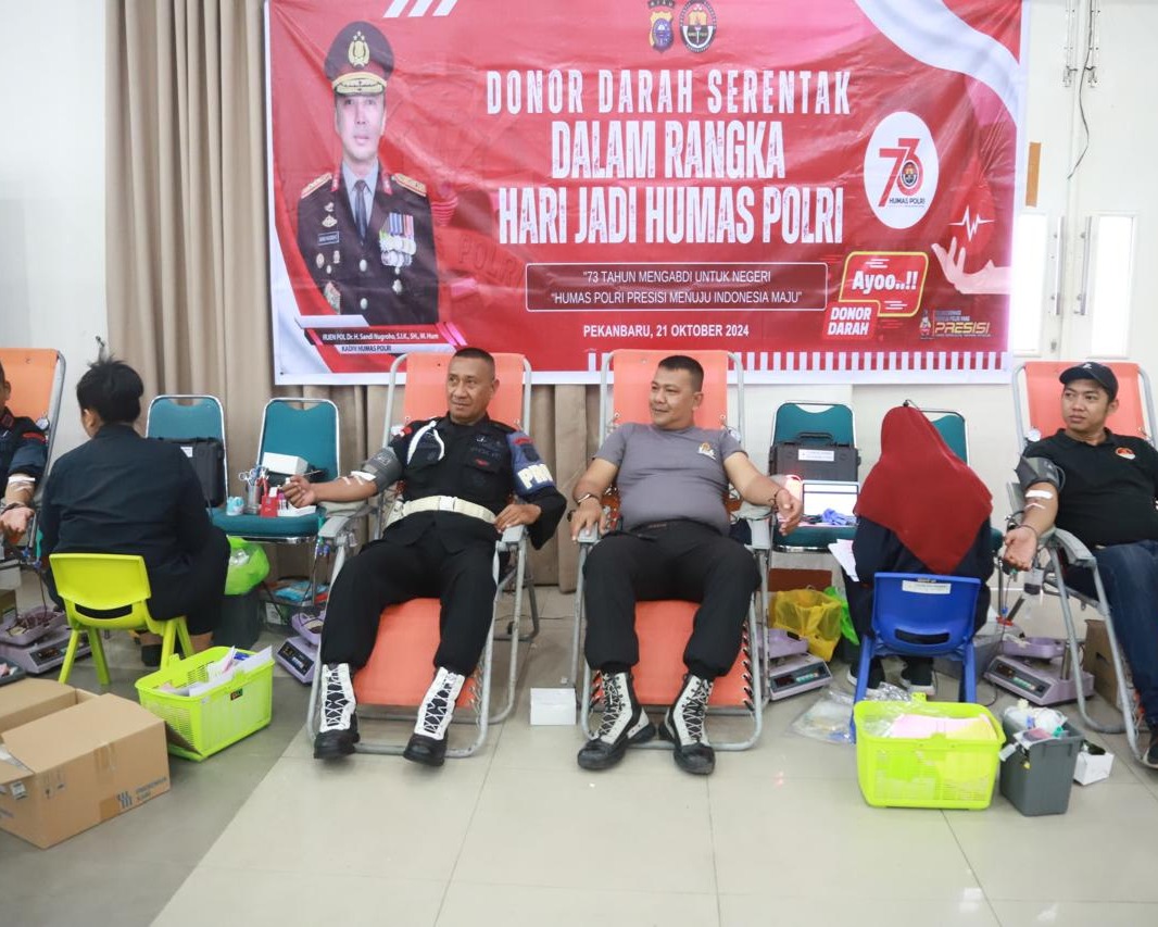 Peringati HUT Humas Polri Ke-73, Polda Riau Gelar Donor Darah