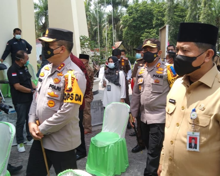 Kapolda Riau Cek Bersama Forkompinda Cek langsung Proses Pelaksanaan PSU Pada Pemilihan Bupati Dan Wakil Bupati Rokan Hulu Tahun 2020