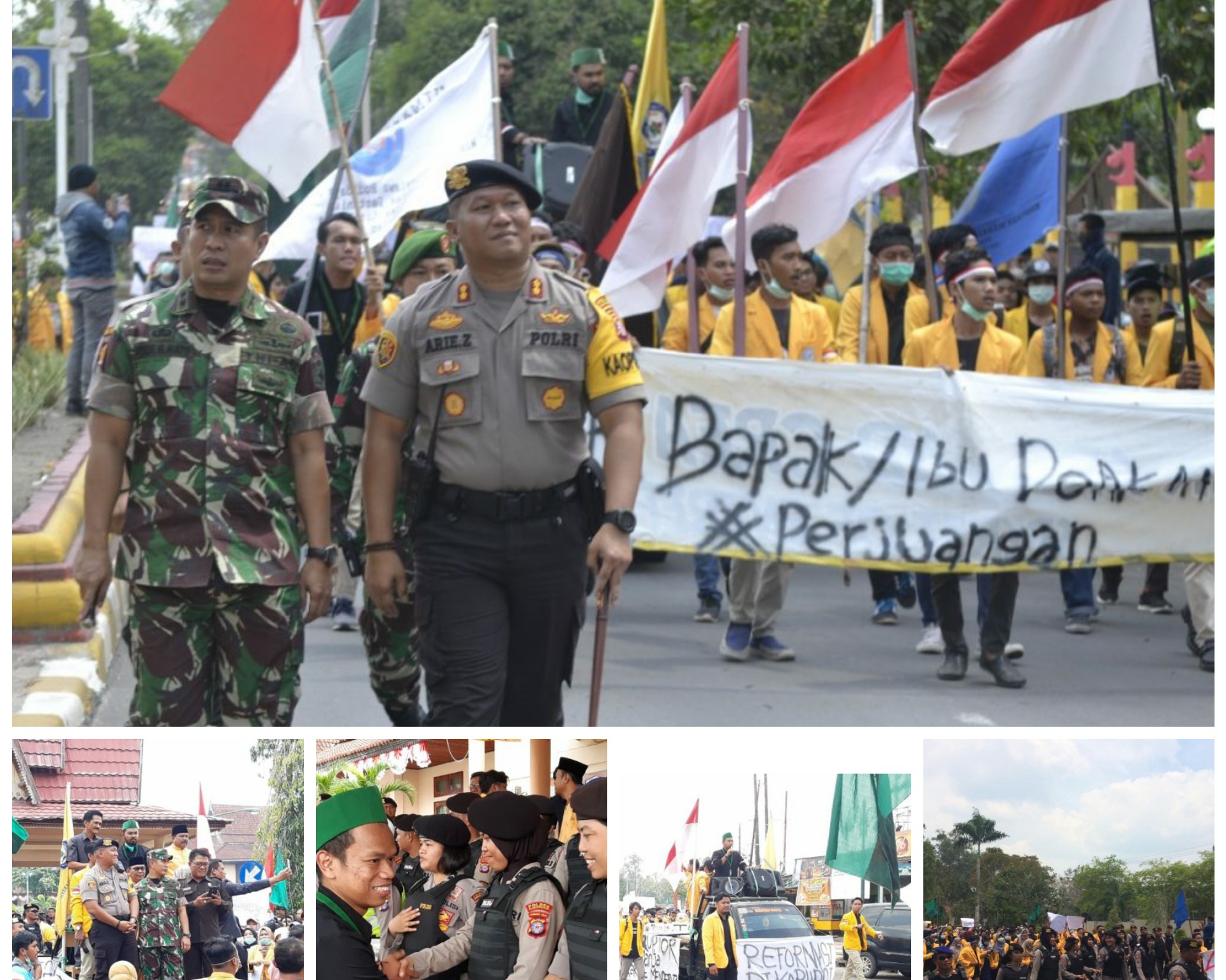 Kawal Demo, Kapolres bersama Dandim Kobar Ikut Jalan Kaki ke kantor DPRD