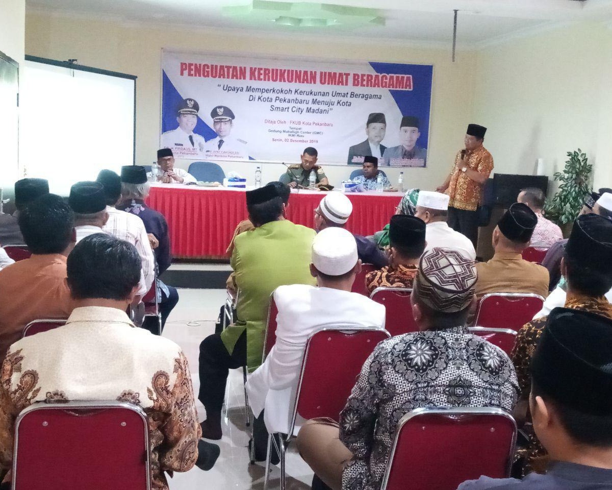 Dandim 0301/Pekanbaru Memberikan Paparan Dalam Acara Kegiatan Penguatan Kerukunan Umat Beragama
