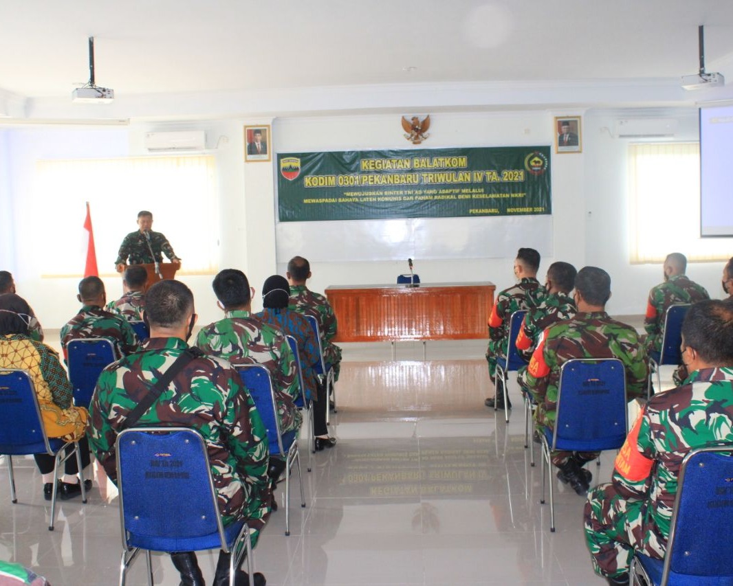 Antisipasi Bahaya Laten Komunis, Kodim 0301/PBR Gelar Pembinaan Balatkom Dan Paham Radikal TA 2021