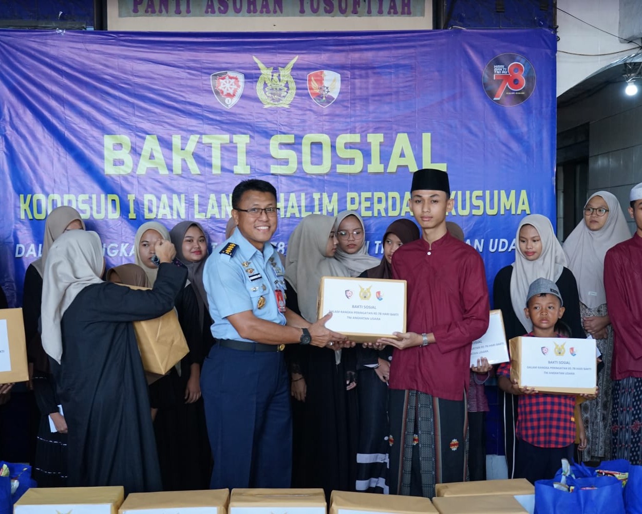 Koopsud I Dan Lanud Halim Perdanakusuma Gelar Bakti Sosial di Panti Asuhan Yusufiah Lubang Buaya