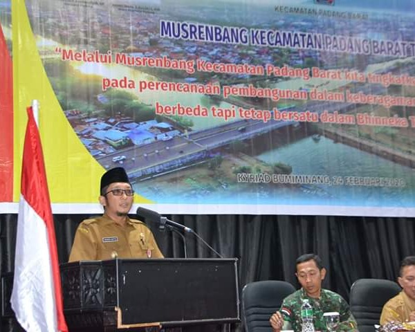 Dalam Musrenbang RKPD 2020, Camat Padang Barat: Padang Barat Prioritaskan Dua Pembangunan Utama