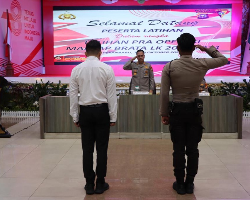 Polresta Pekanbaru Gelar Latihan Pra Operasi Mantap Brata Lancang Kuning 2023-2024