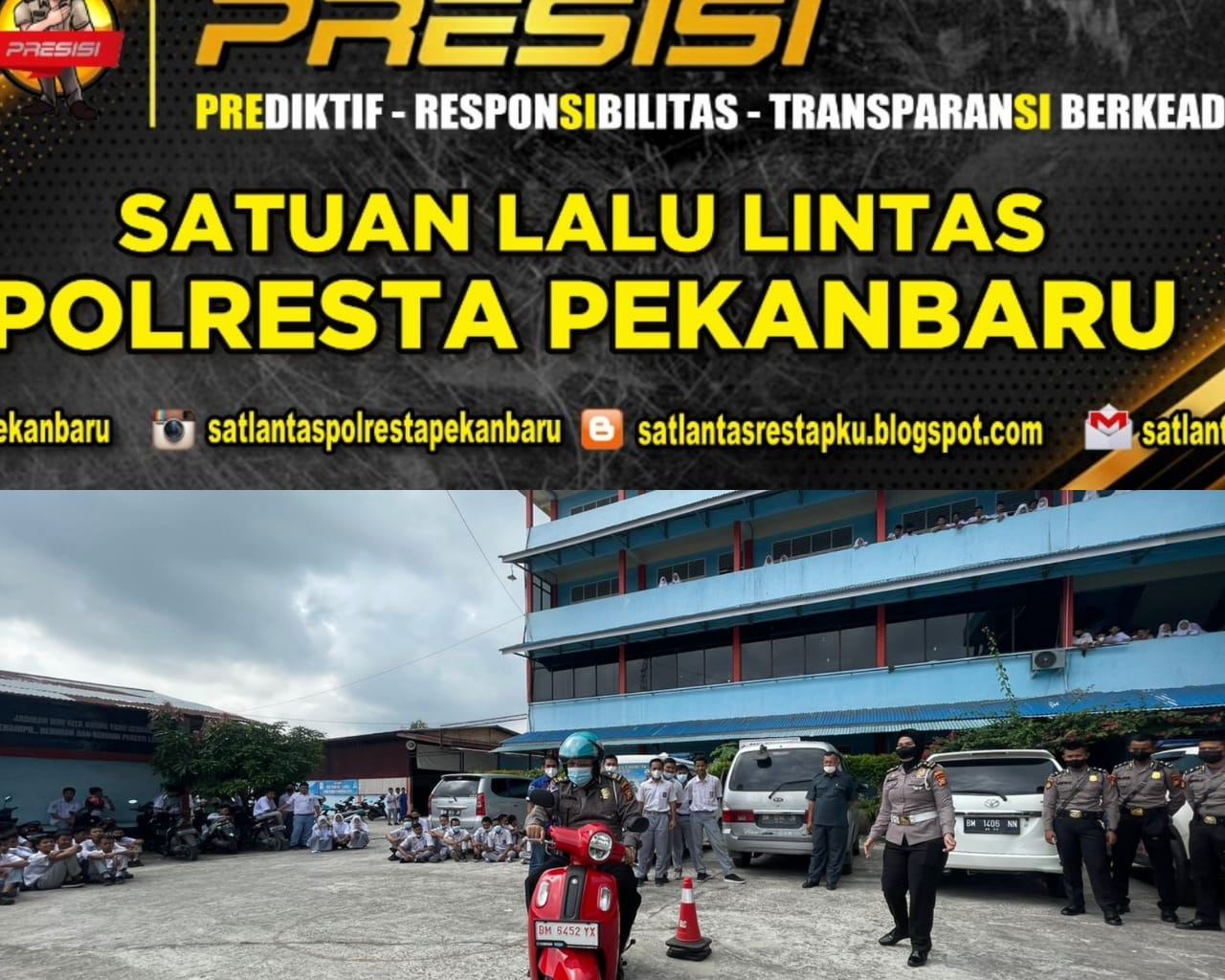 Satuan Lantas Polresta Pekanbaru Gelar Police Go To School dan Safety Reading