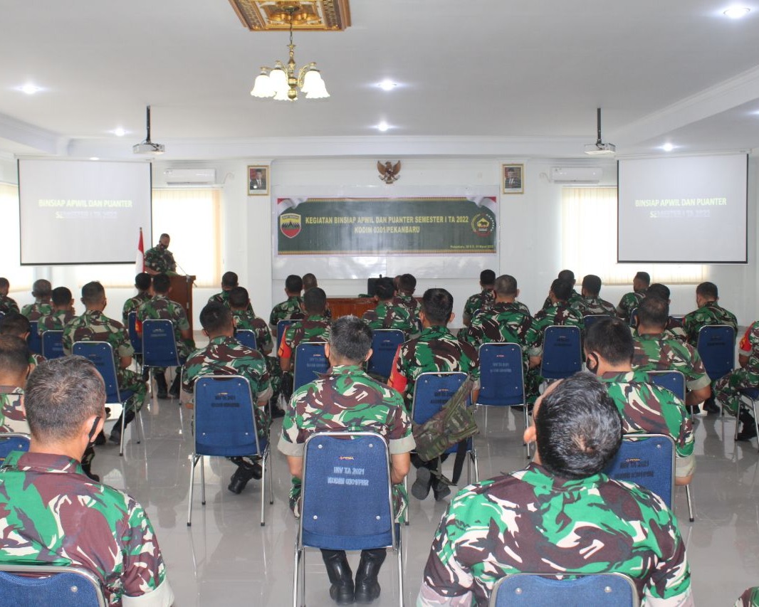 Tingkatkan Kemampuan Prajurit, Kodim 0301/PBR Gelar Binsiap Apwil dan Puanter