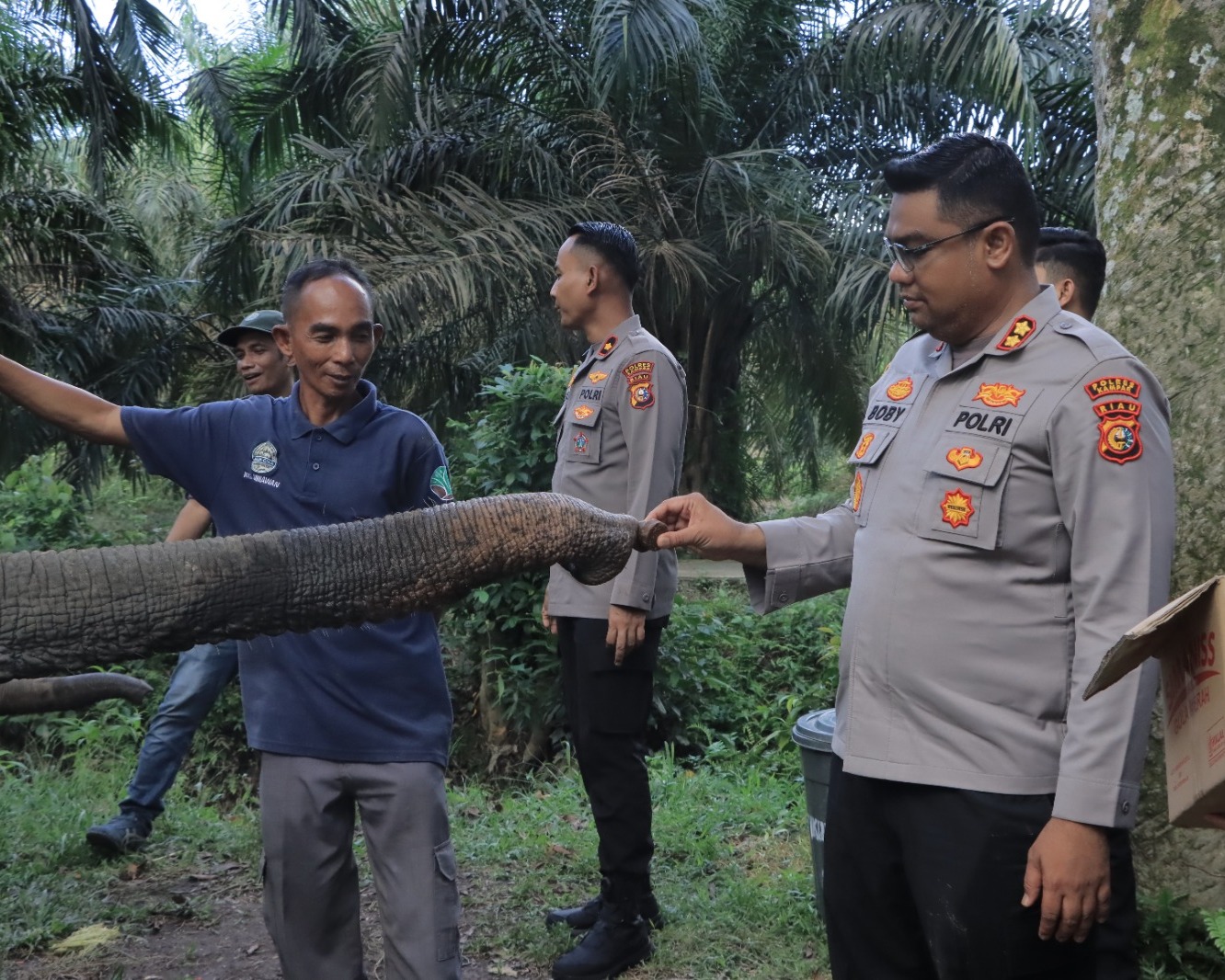 Kapolres Kampar Sambut Tamu Kapolda dari Komunitas Green Policing Runners di TWA Desa Buluh Cina
