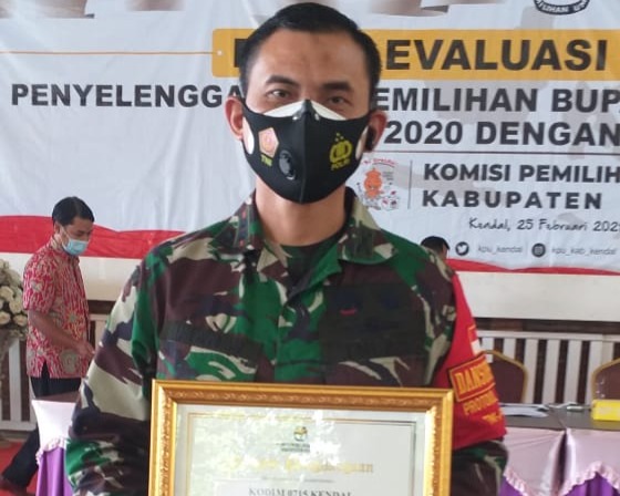 Dandim 0715/Kendal Hadiri Rapat Evaluasi Ekternal Penyelenggaraan Pemilahan Bupati dan Wakil Bupati Kendal Tahun 2020