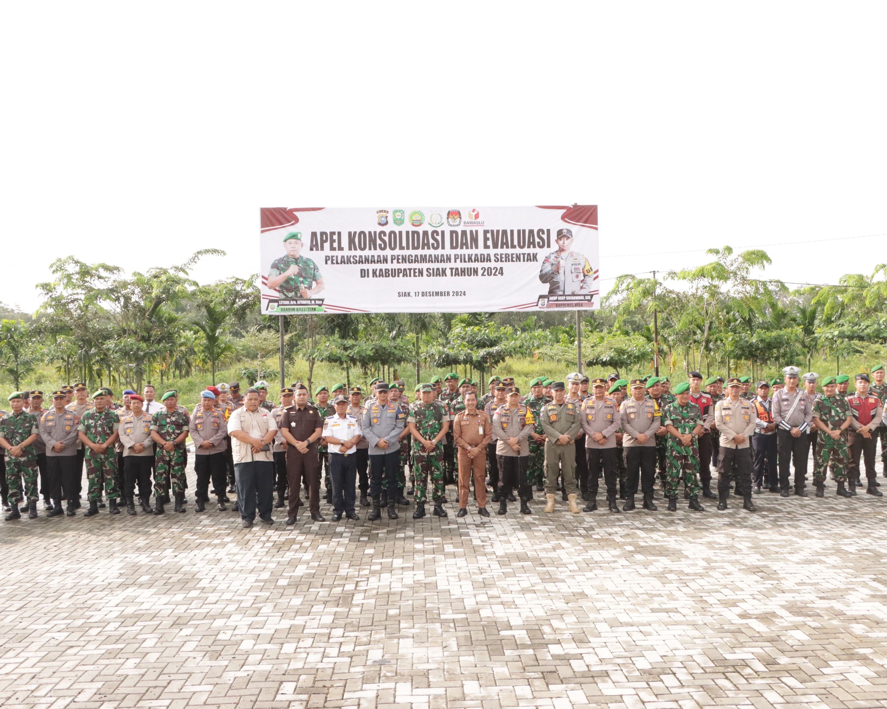 Polres Siak Bersama Kodim 0322/Siak Gelar Apel Konsolidasi dan Evaluasi Pelaksanaan Pengamanan Pilkada Serentak 2024 di Kabupaten Siak